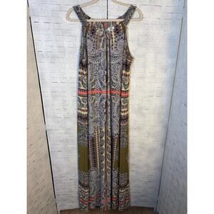 Cato women’s maxi dress sleeveless halter, bohemian hippie, colorful plus size 